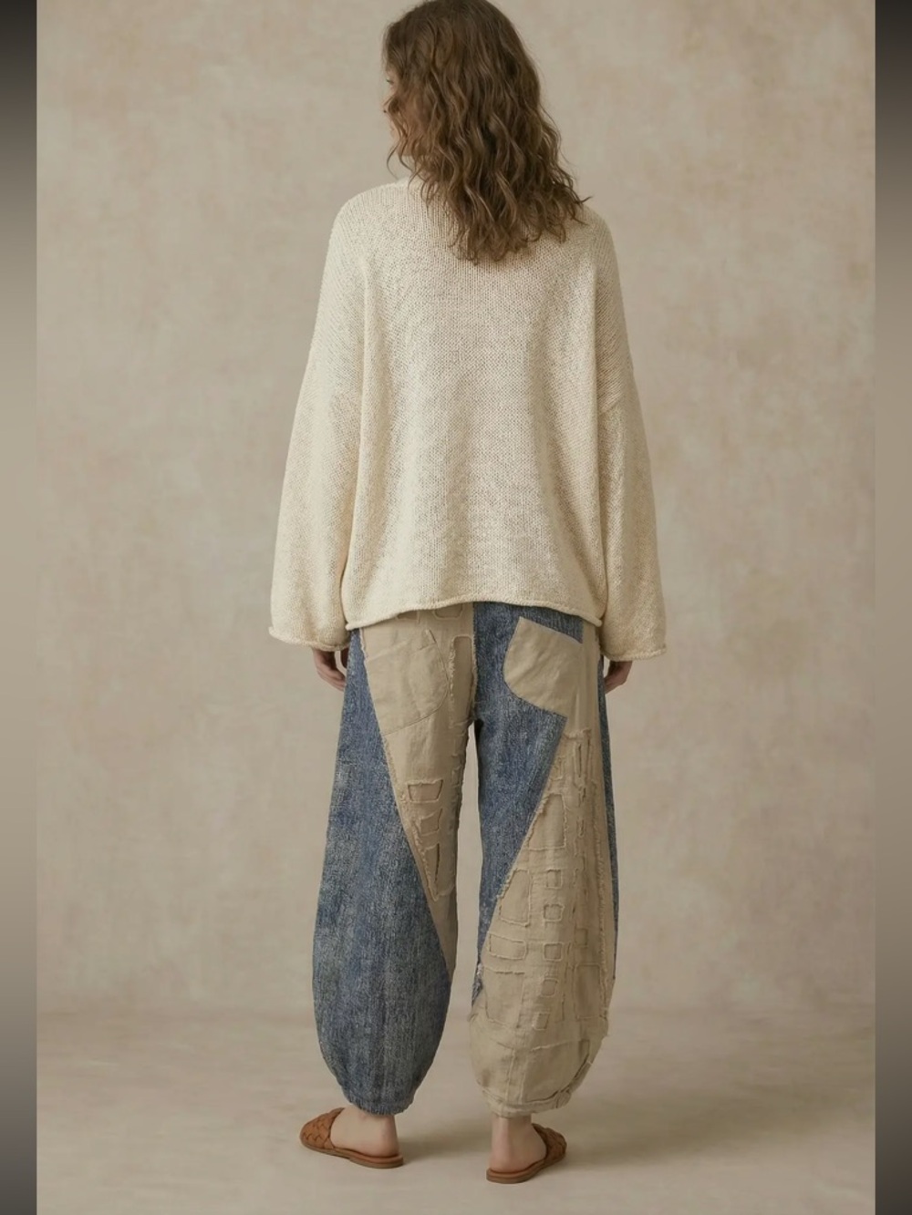 🌟SALE🌟Textured Grid Patch Balloon Pants - Picture 4 of 6